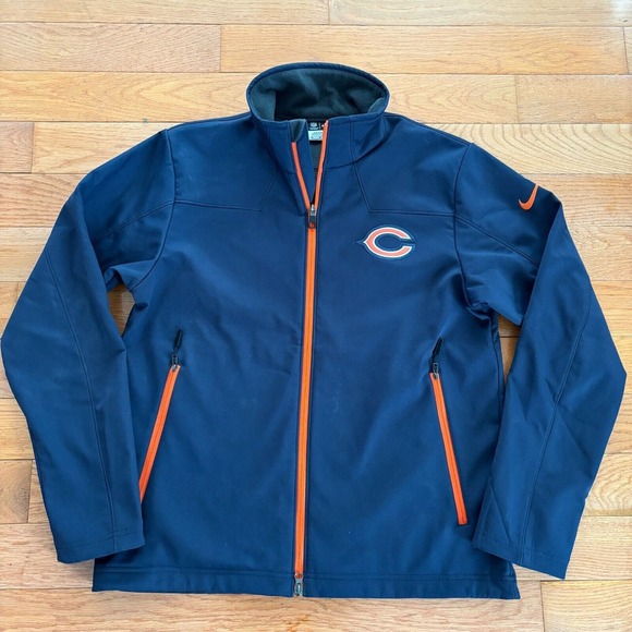 Chicago Bears Nike Softshell Jacket Full Zip NFL On Field Apparel Fleece Lined M - Picture 1 of 10